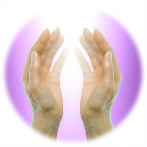 hands receiving healing energy